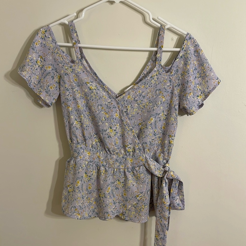 3/$15. Sienna Sky purple blouse floral XS